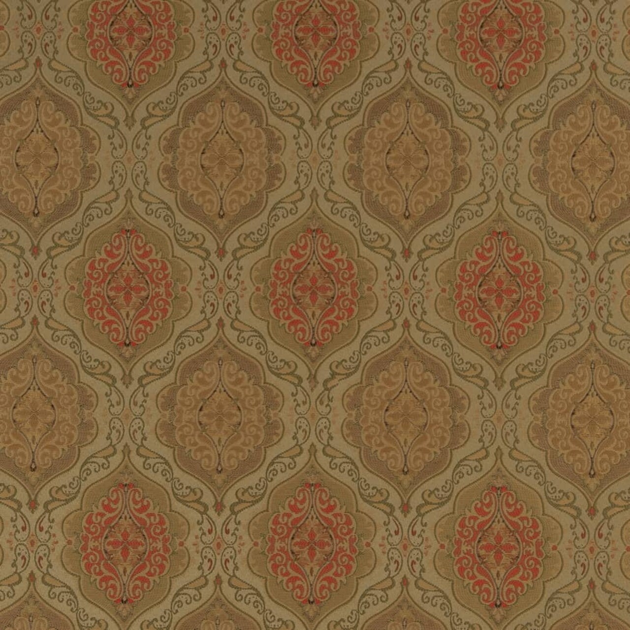 Meadow Antoinette - Green Damask Upholstery Fabric 54 Inches"